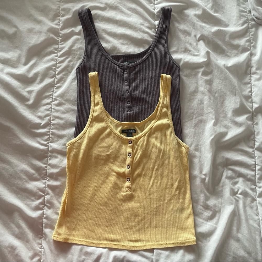 Wild fable lavender purple and yellow tank crop top bundle